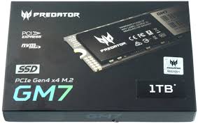 Disco sólido Acer predator GM7 1TB m.2 2280 NVMe PCIe Gen 4x4 Read Speed  7200 MB/s Write Speed  6300 MB/s