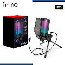 Microfono FIFINE AmpliGame A6V USB with Volume Dial Mute Button & RGB for Streaming on PC-Laptop PS 4-5