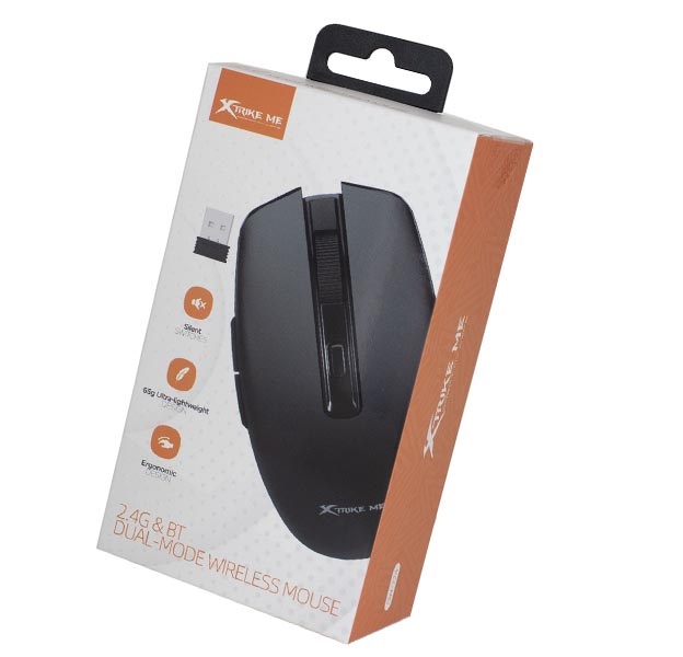 Mouse Xtrike Me GW-224BK Optico/6 Botones/Wireless 2,4Ghz/Bluetooth 5.2/Distancia 10m/DPI 800-1600/Black