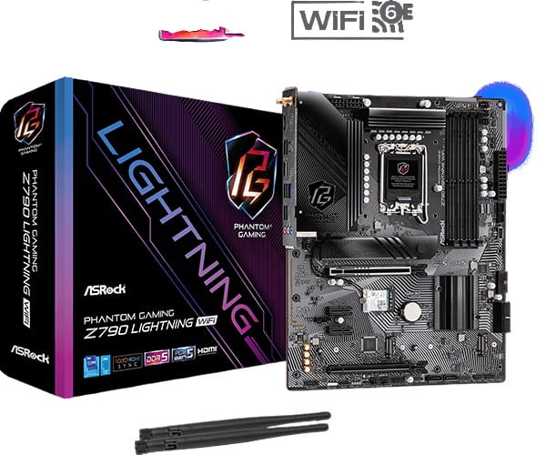 Mbo Asrock Z790 Lightning Wifi Phantom Gaming LGA1700 DDR5 4 slots HDMI Display Port 2,5G Lan Wifi ATX  90'MXBM80'A0UAYZ