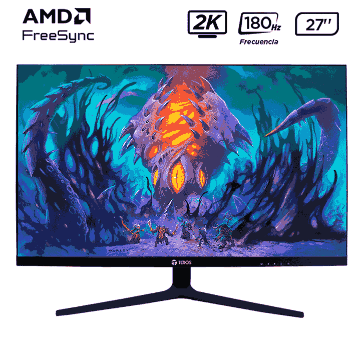 Monitor TEROS de 27" TE-2769G Plano 2k 2560X1440 /180HZ/1MS/IPS/Audio Out/2DP/2HDMI