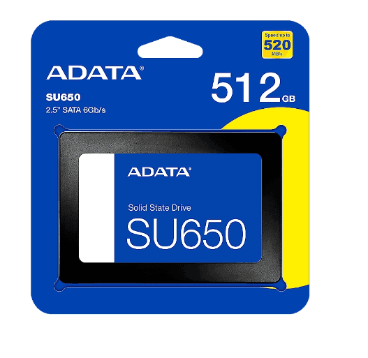 Disco Duro Solido Adata 512gb SU650 2,5Inch SATA III Hasta 520MB/s ASU650SS-512GT-R