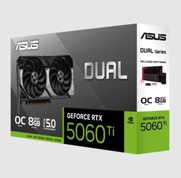 [LT4849] Tarjeta de Video Asus Dual RTX-5060 Ti 8Gb Oc Edition Gddr7 128bit 1hdmi 3dp 2vent Pcie 5.0 DUAL-RTX5060TI-O8G